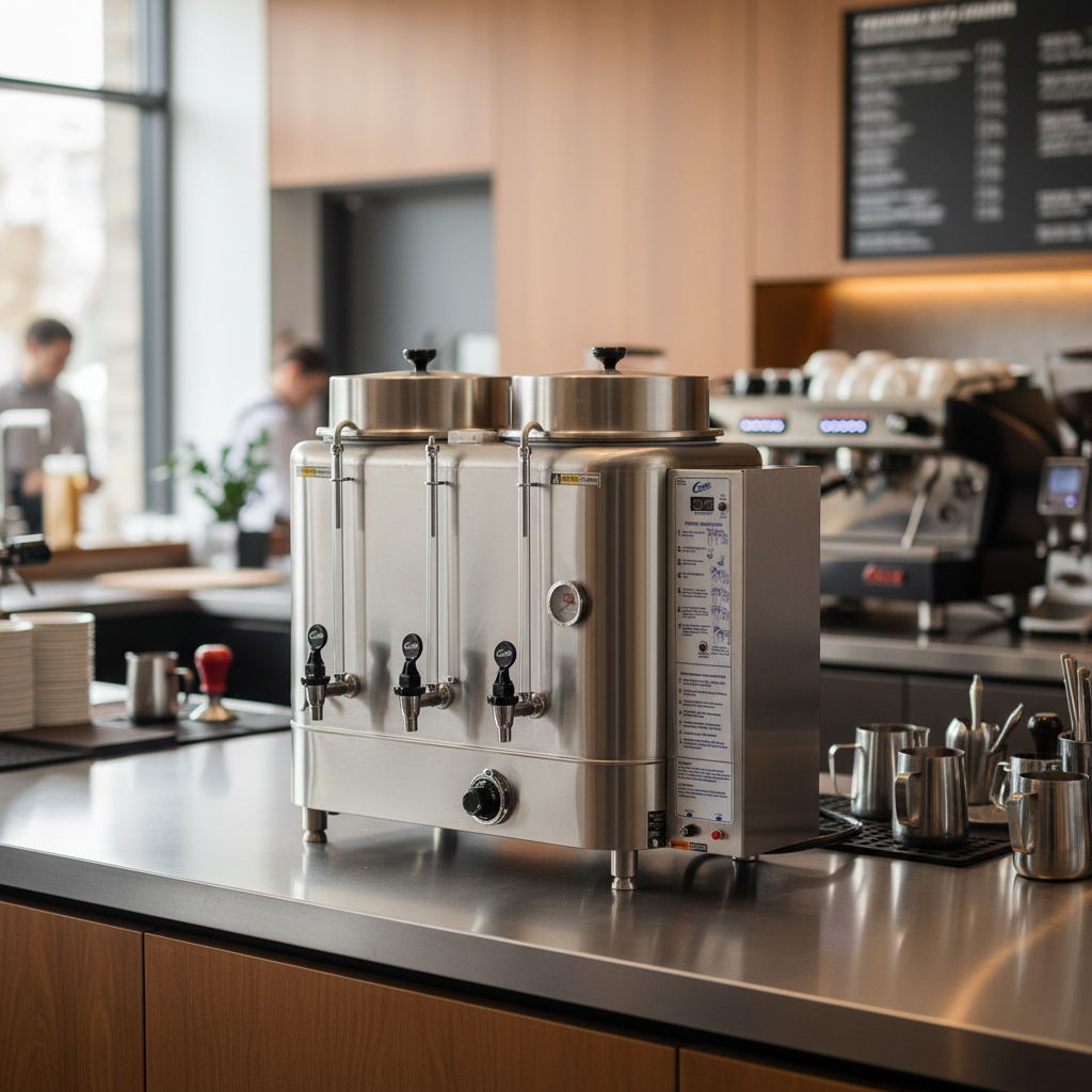 Coffee urn in premium café setting