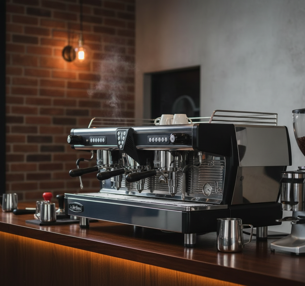 La San Marco espresso machine in upscale coffee bar