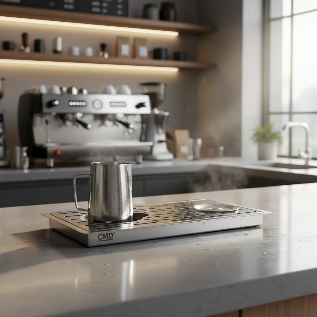 Pitcher rinser in modern coffee shop