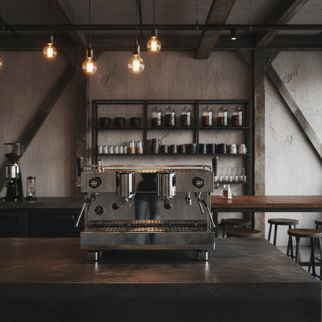 Industrial-chic coffee bar