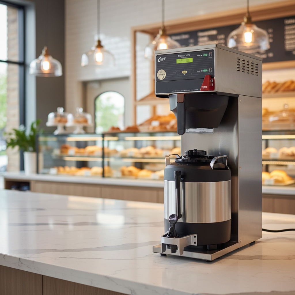 Coffee brewer in upscale bakery