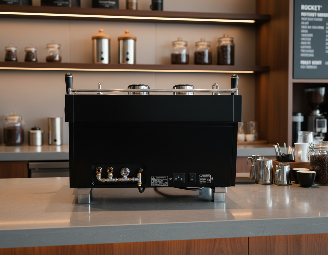 Rocket RE Doppia in professional café - rear view