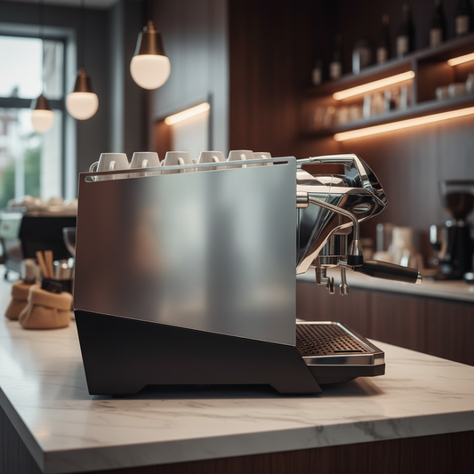 Faema Faemina A/1 GTI 5P – 1 Group Commercial Espresso Machine (Aluminum Lighting/Anodised Black)