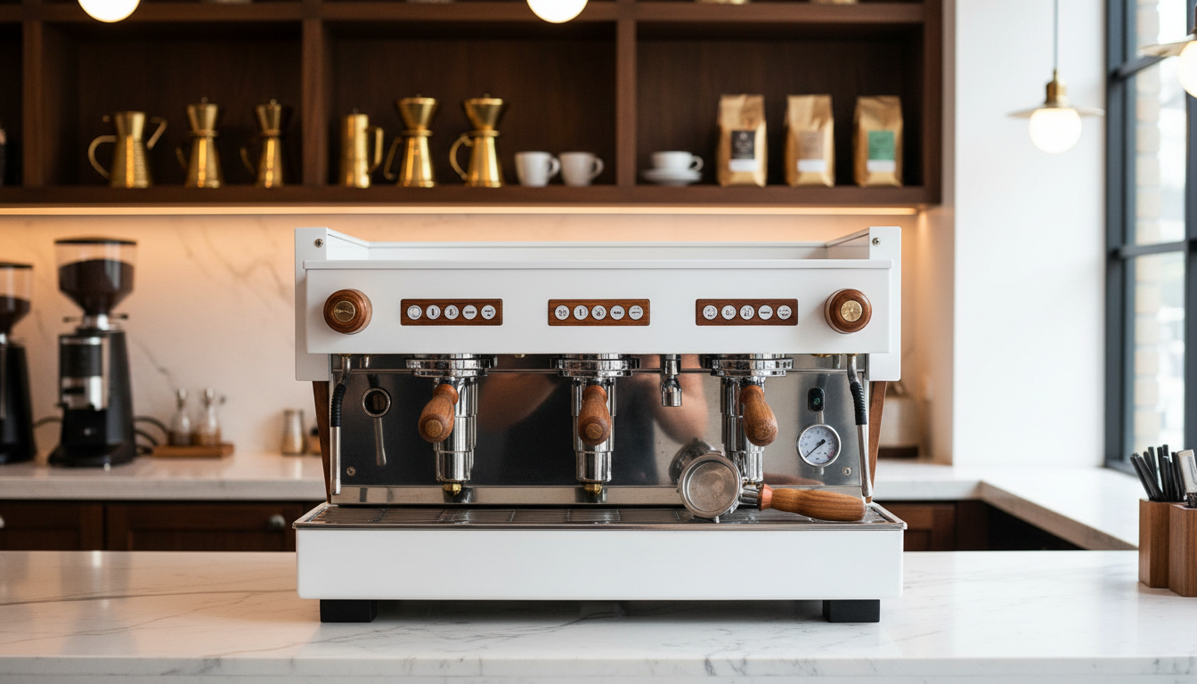 La Marzocco Linea Classic AV 3 Group Commercial Espresso Machine - CUSTOM White and Wood