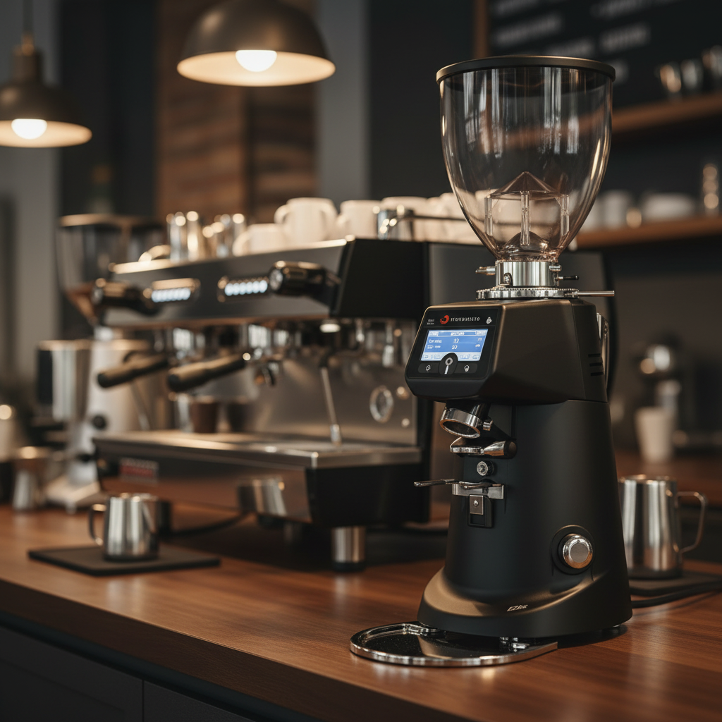Fiorenzato F71 EK Grinder in upscale coffee shop