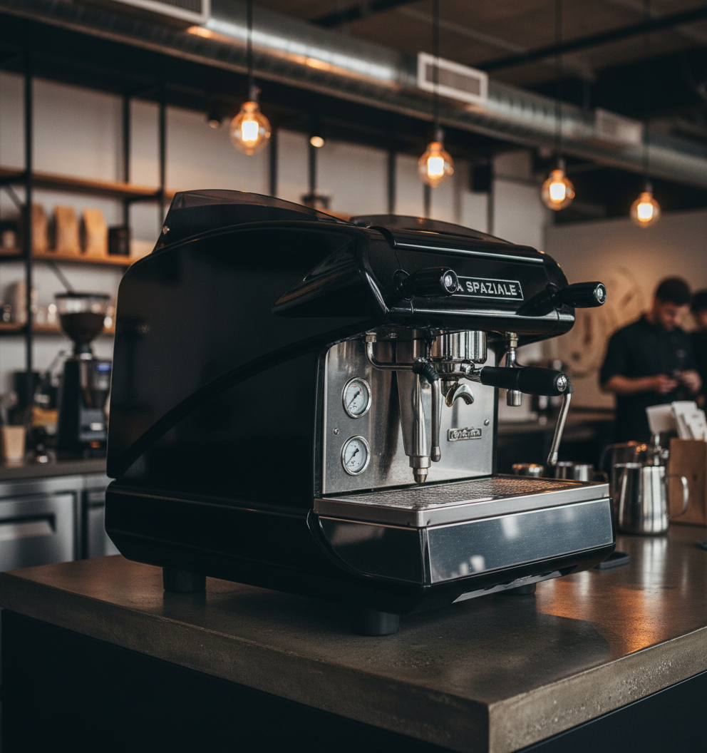 Black La Spaziale in modern coffee shop