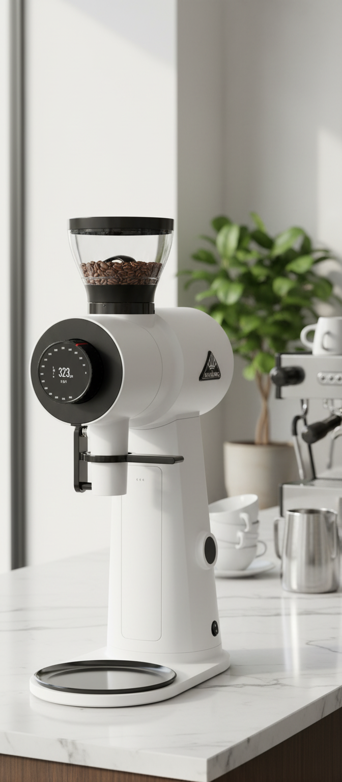 Mahlkonig EK43 Omnia White in Modern Café