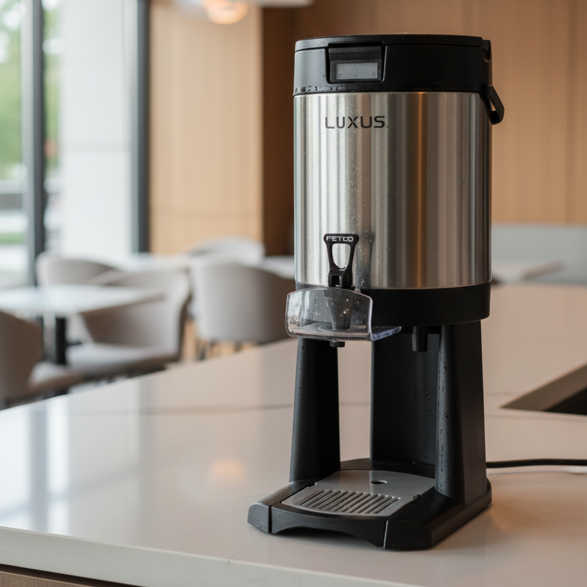 Fetco Dispenser in Modern Café Setting