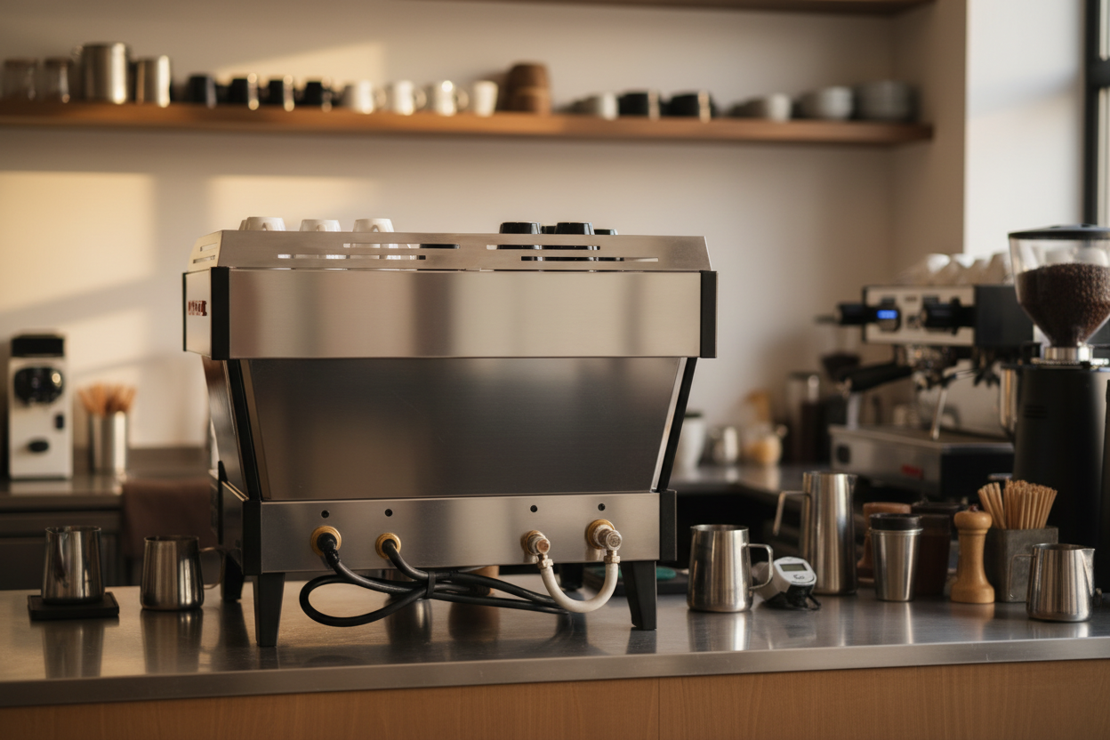 La Marzocco Linea PB - Back View in Professional Setting