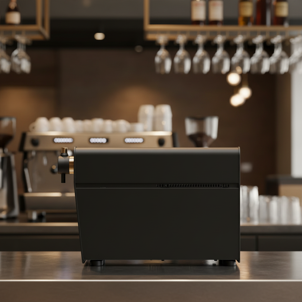 Brood DRNX side profile in upscale café