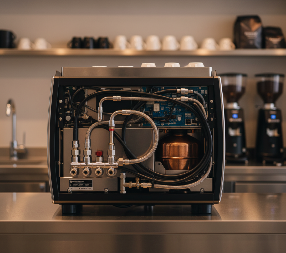 Back view in commercial kitchen