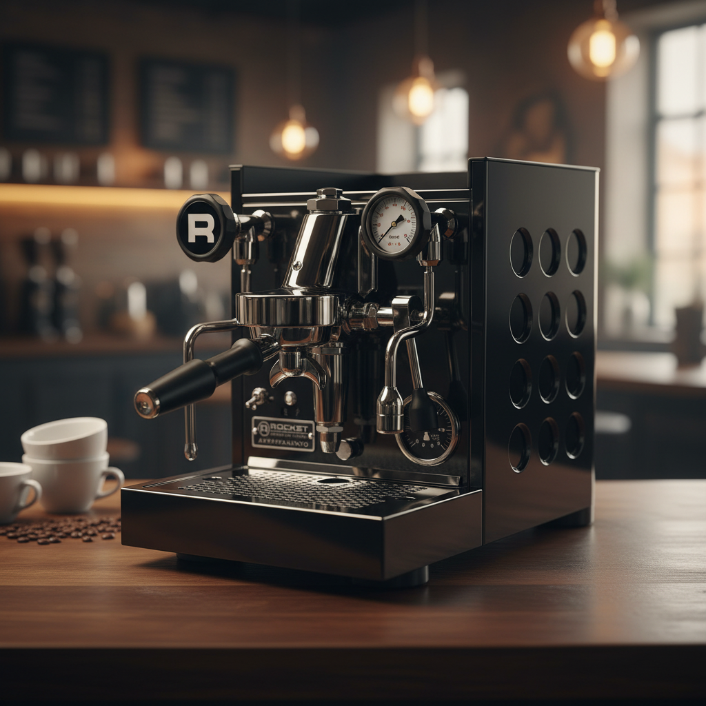 Front view in cafe setting