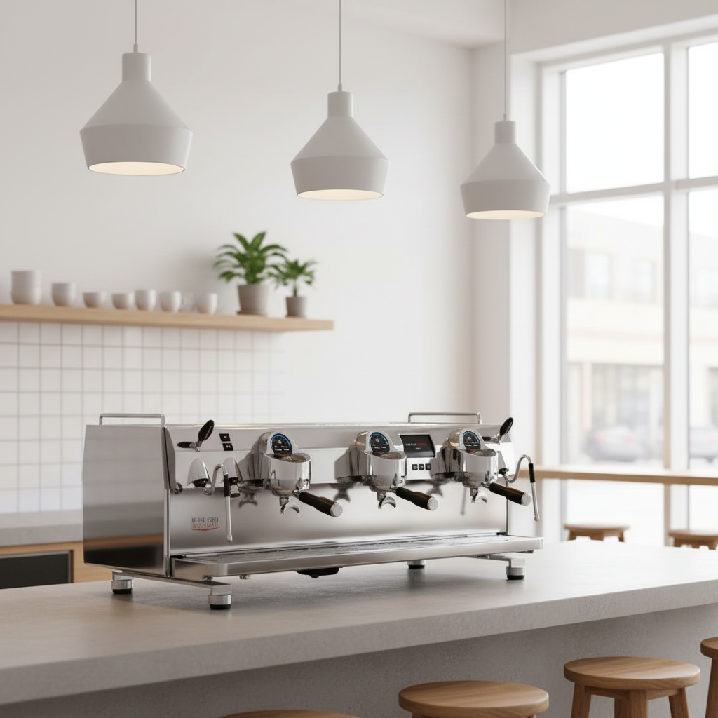Victoria Arduino Maverick in minimalist coffee bar