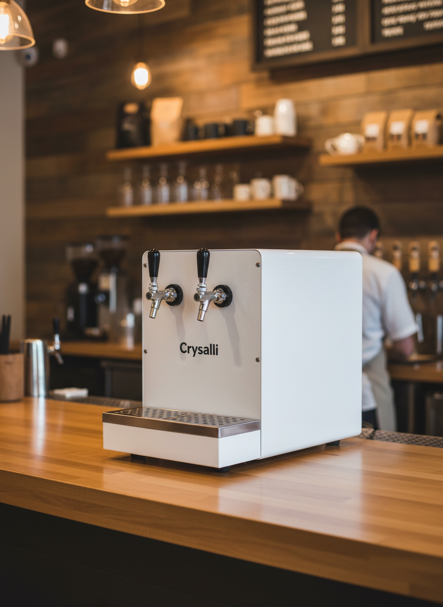 Crysalli Dispenser in Specialty Coffee Shop