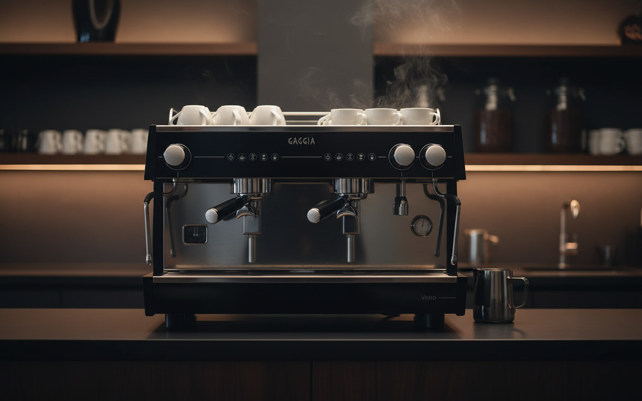 Gaggia Vetro with premium café background