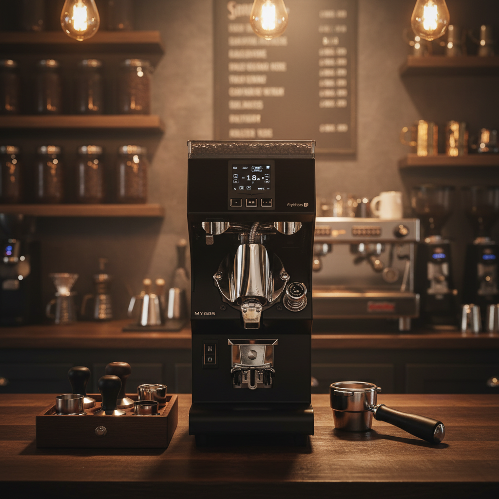 Grinder in artisan coffee bar