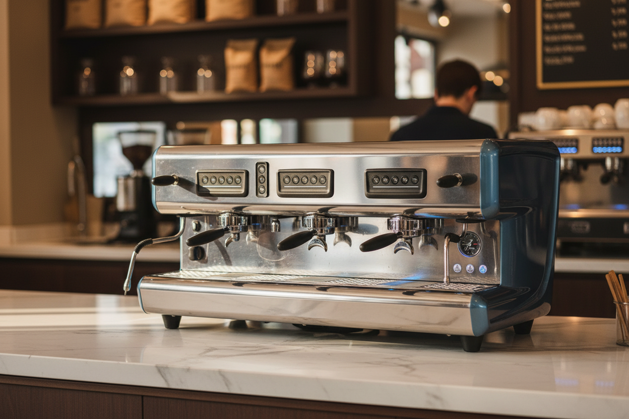 La San Marco espresso machine in premium café setting