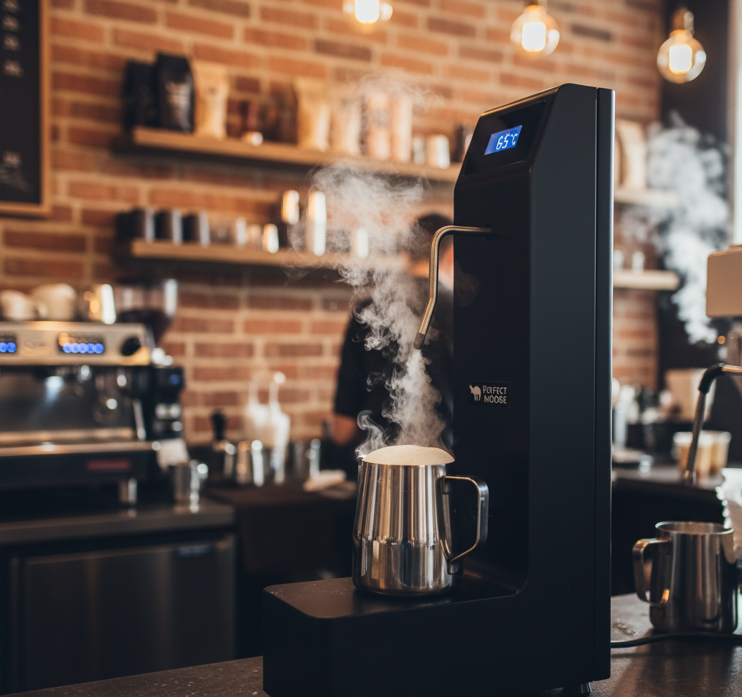 Perfect Moose Greg in busy café environment