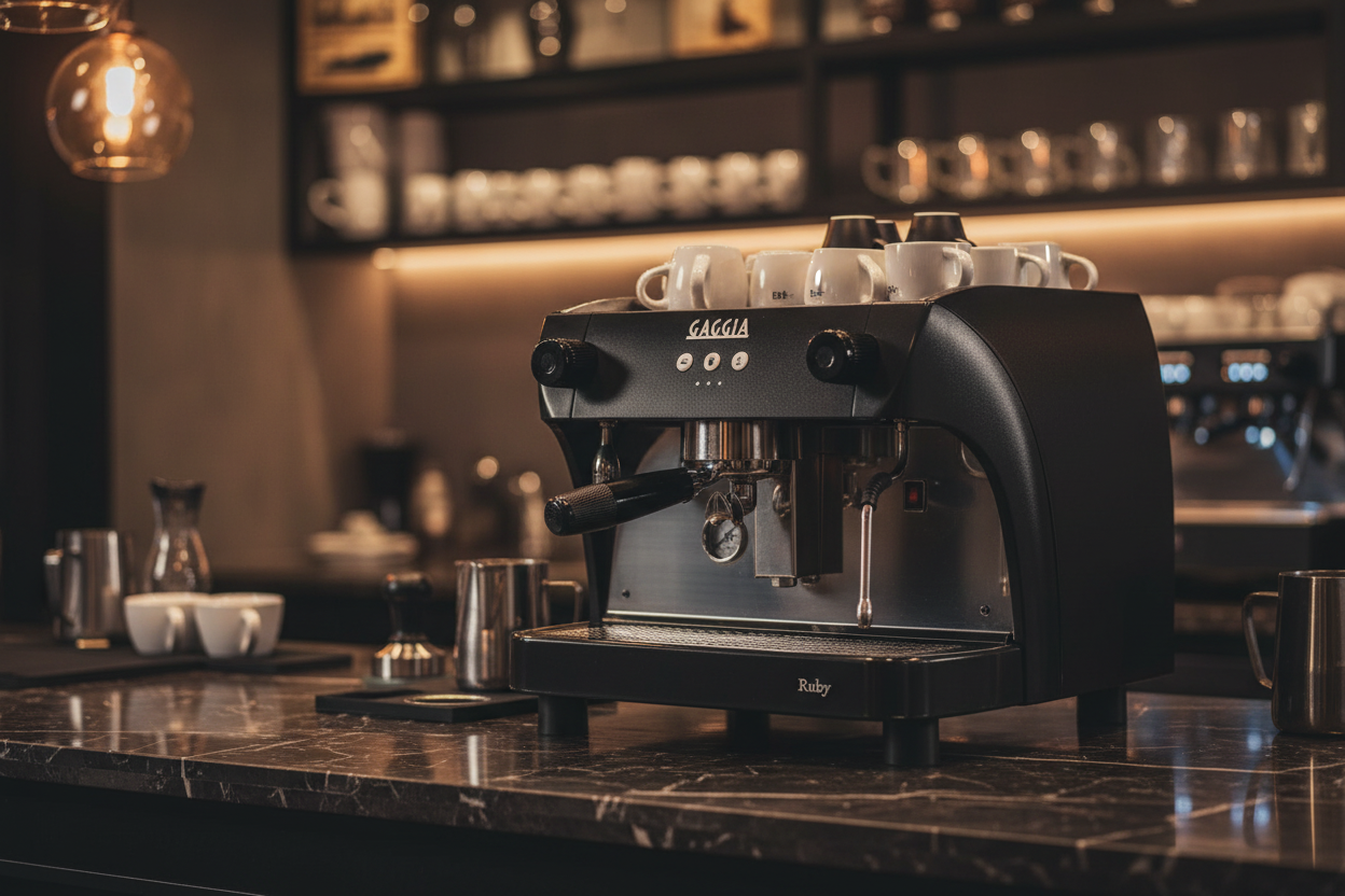 Left angle view in café