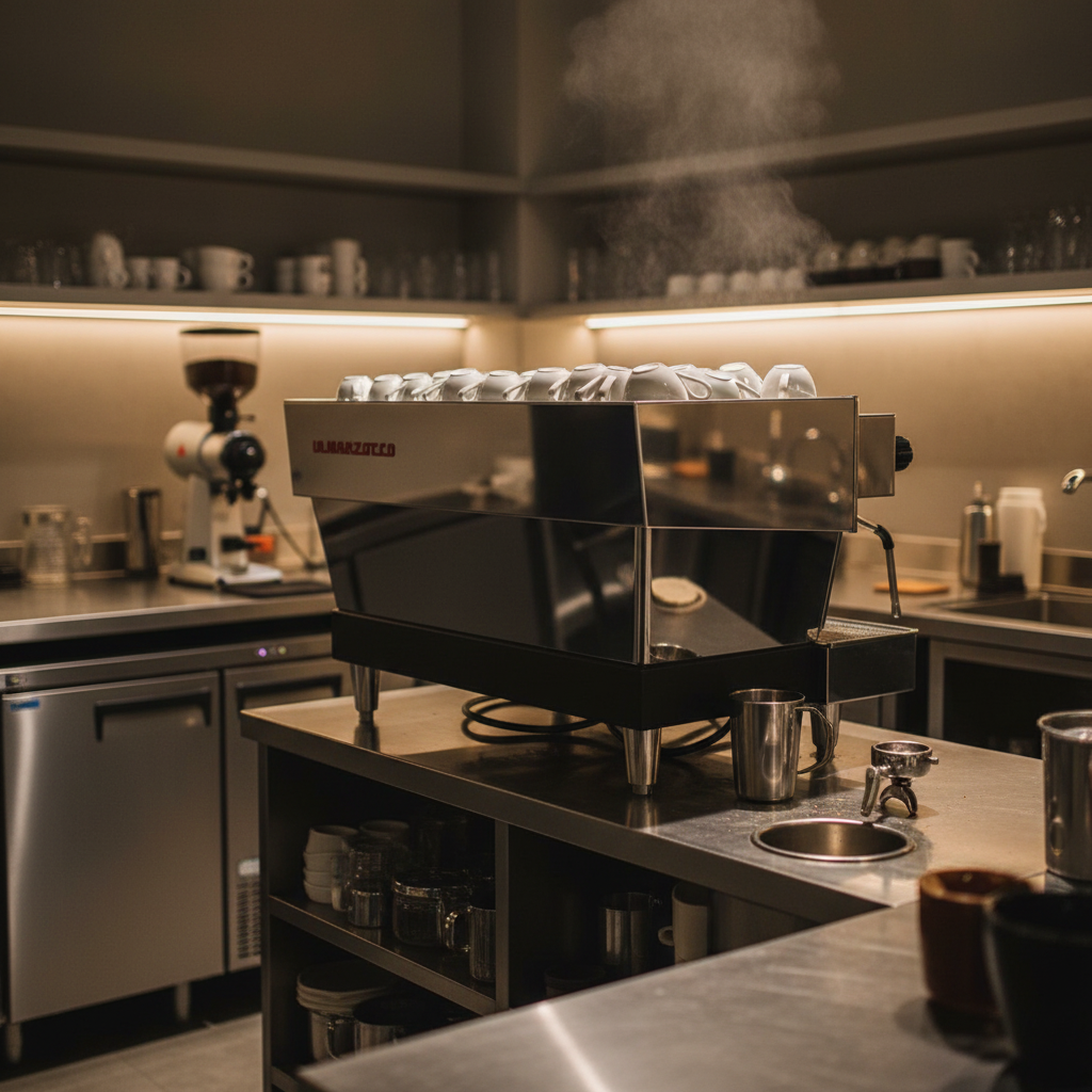 La Marzocco Linea Classic S - Back View in Café Setting