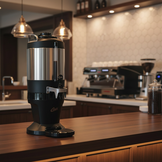 Wilbur Curtis 1.5 Gal. Insulated Dispenser with Sight Glass and Wide Mouth Lid