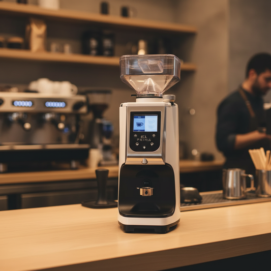 Victoria Arduino Atom 65 - White in Café Setting