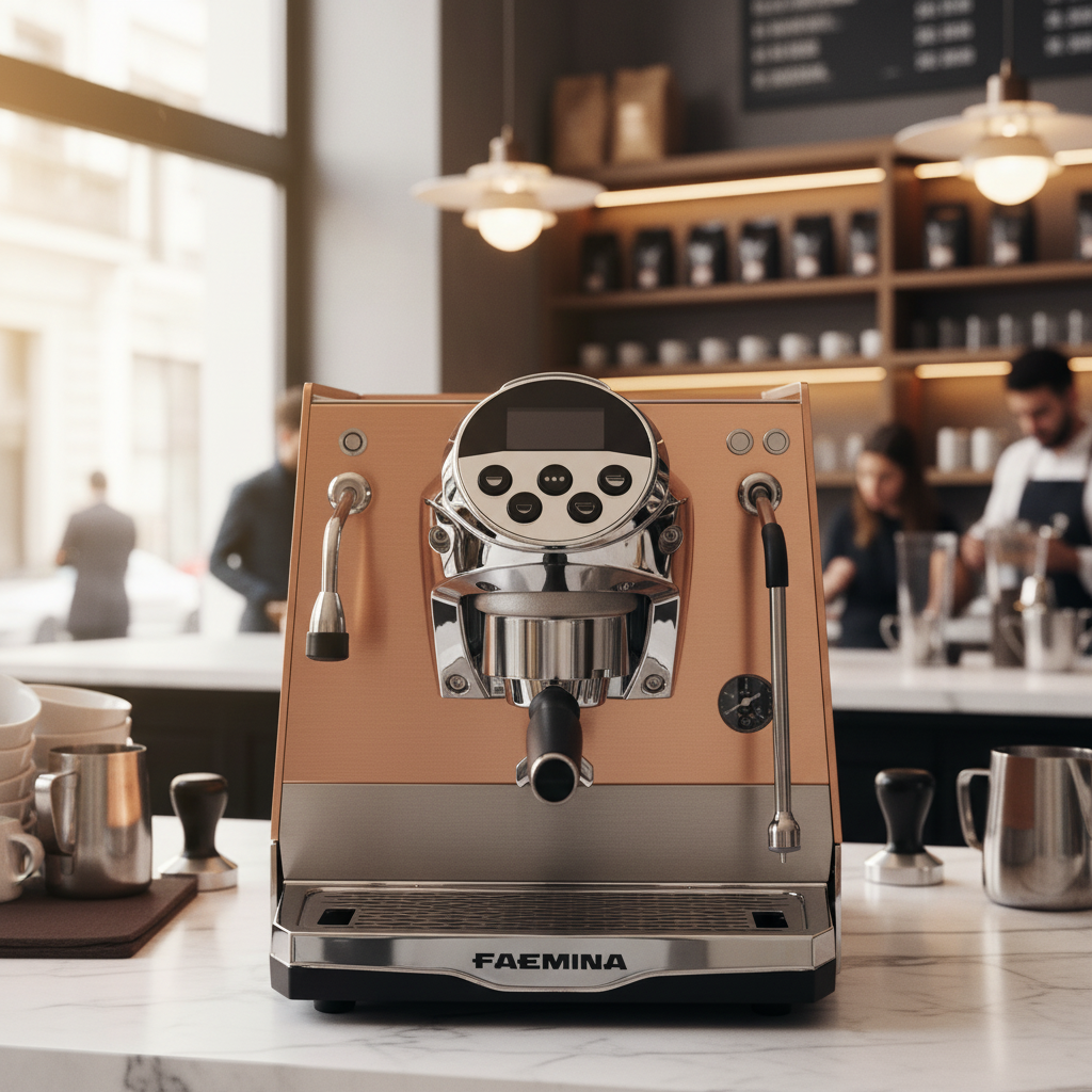 Front view in coffee shop workspace