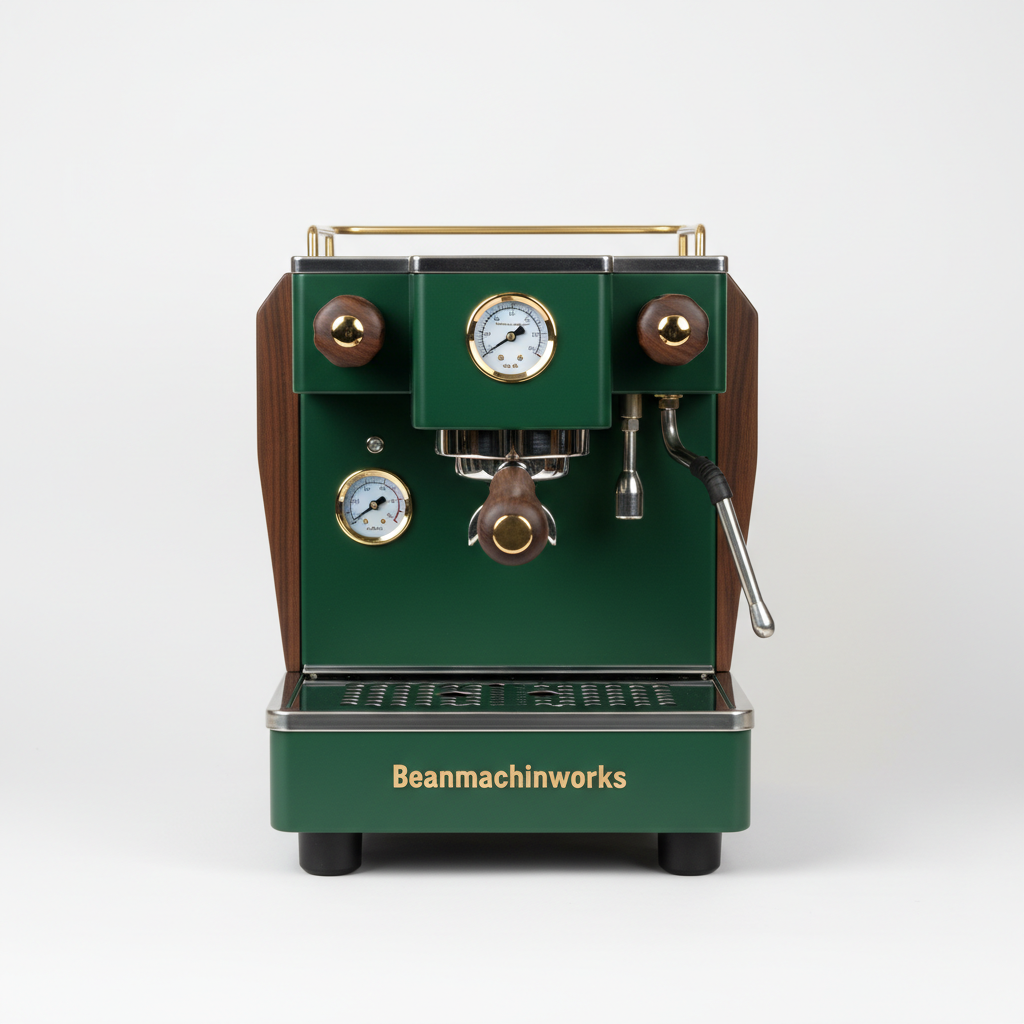 Linea Mini R- Custom Hunter Green with Dark Wood & Brass