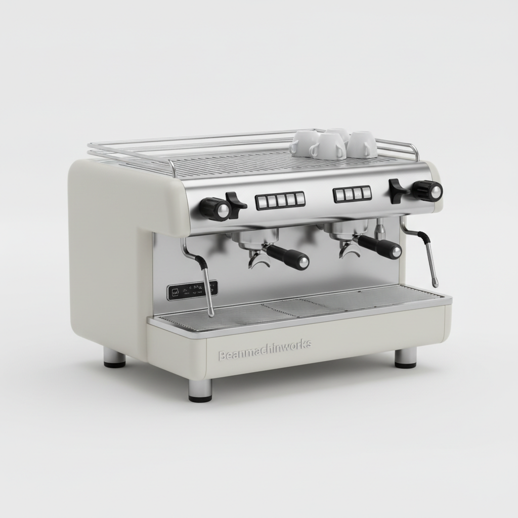 2 group Off-White High-Cup Commercial Espresso Machine (Open-Box)