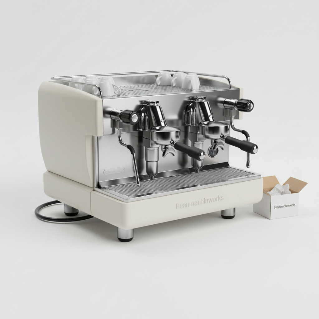 2 group Off-White High-Cup Commercial Espresso Machine (Open-Box)