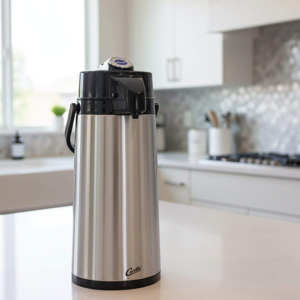 Wilbur Curtis 2.2L SS Exterior/Liner Airpot with Lever Handle