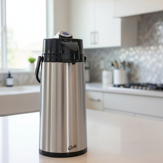 Wilbur Curtis 2.2L SS Exterior/Liner Airpot with Lever Handle