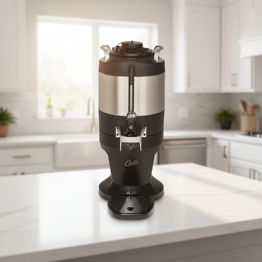 Wilbur Curtis ThermoPro 1.0 Gal. Insulated Dispenser with Black Sight Glass and Wide Mouth Lid